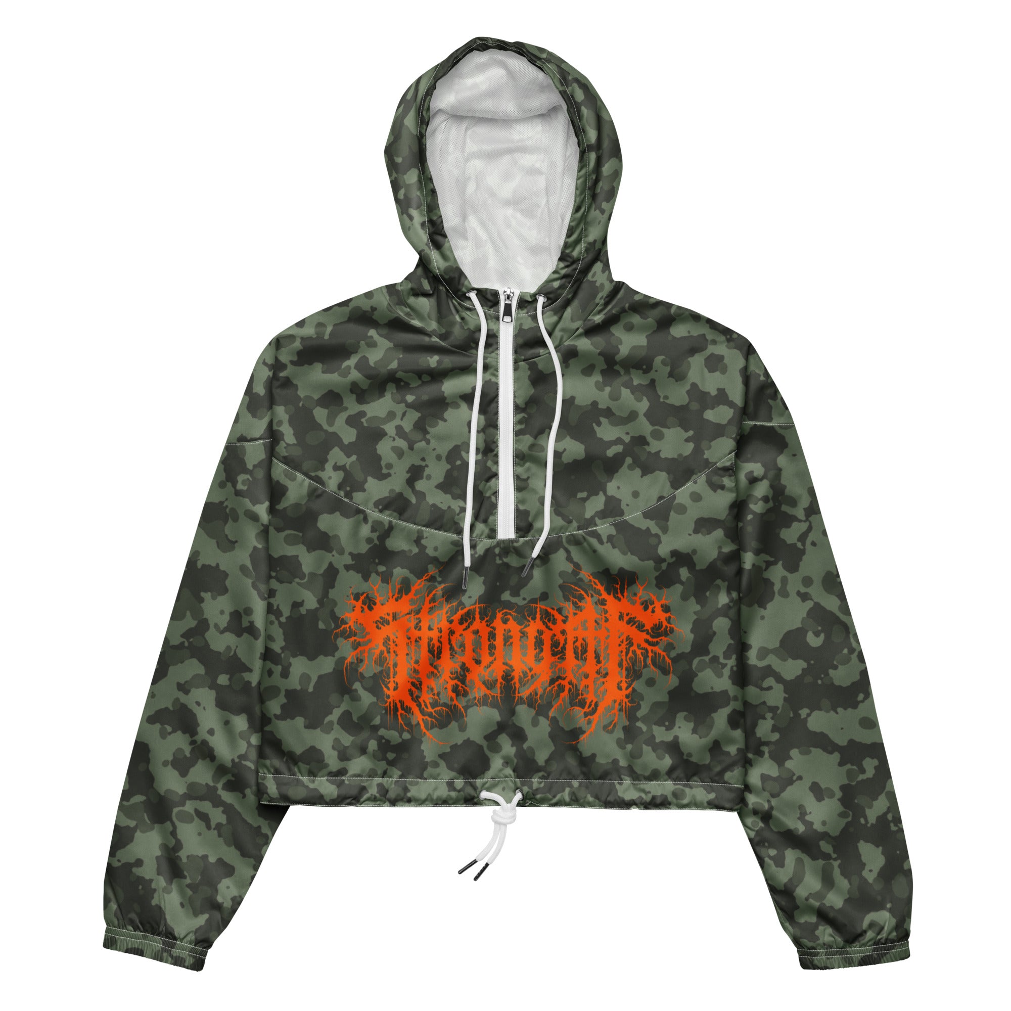 Strong AF Green Camo Hunter Orange Cropped Windbreaker Strong AF Style