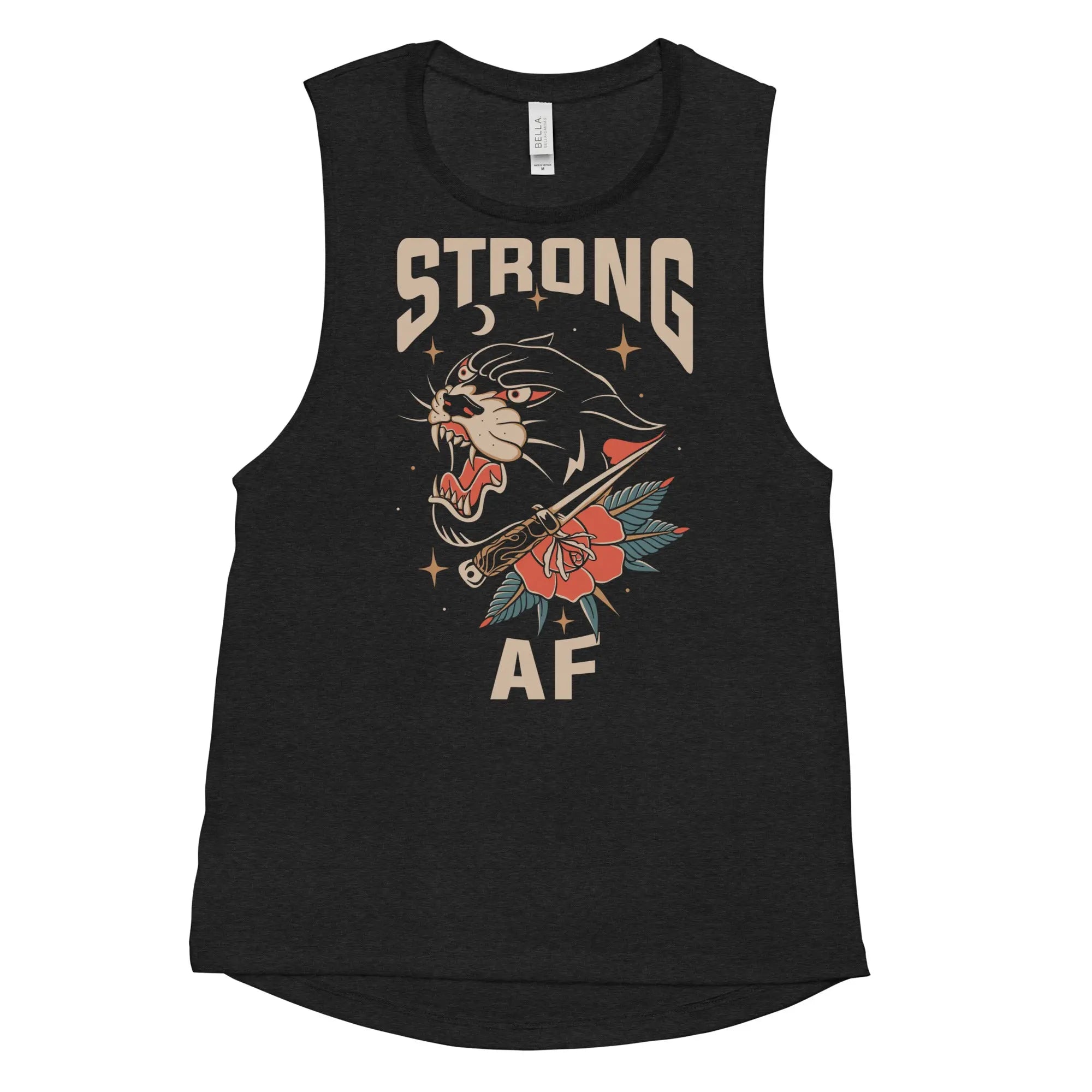 Strong AF Panther Ladies’ Muscle Tank Strong AF Style