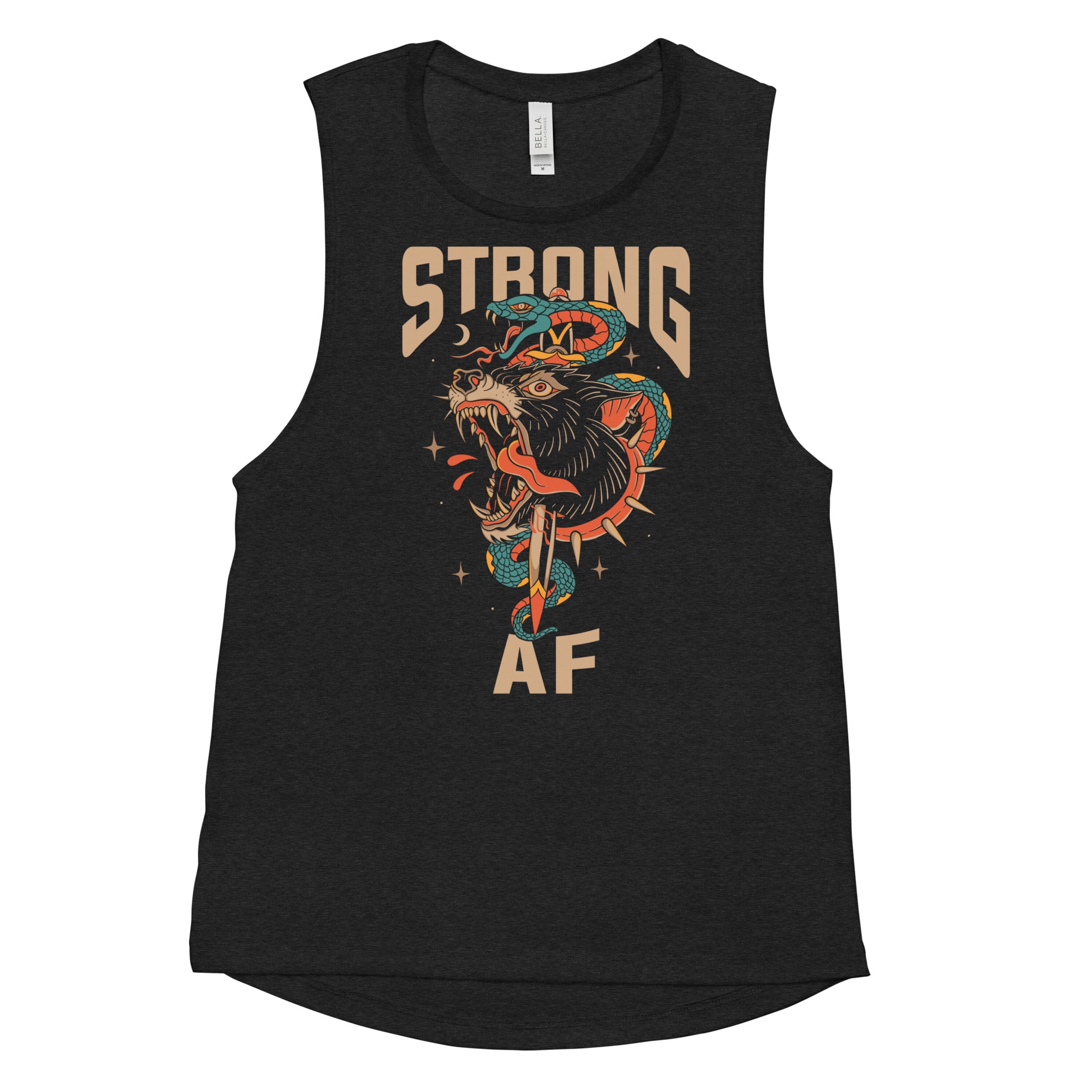 Strong AF Wolf Ladies’ Muscle Tank Strong AF Style